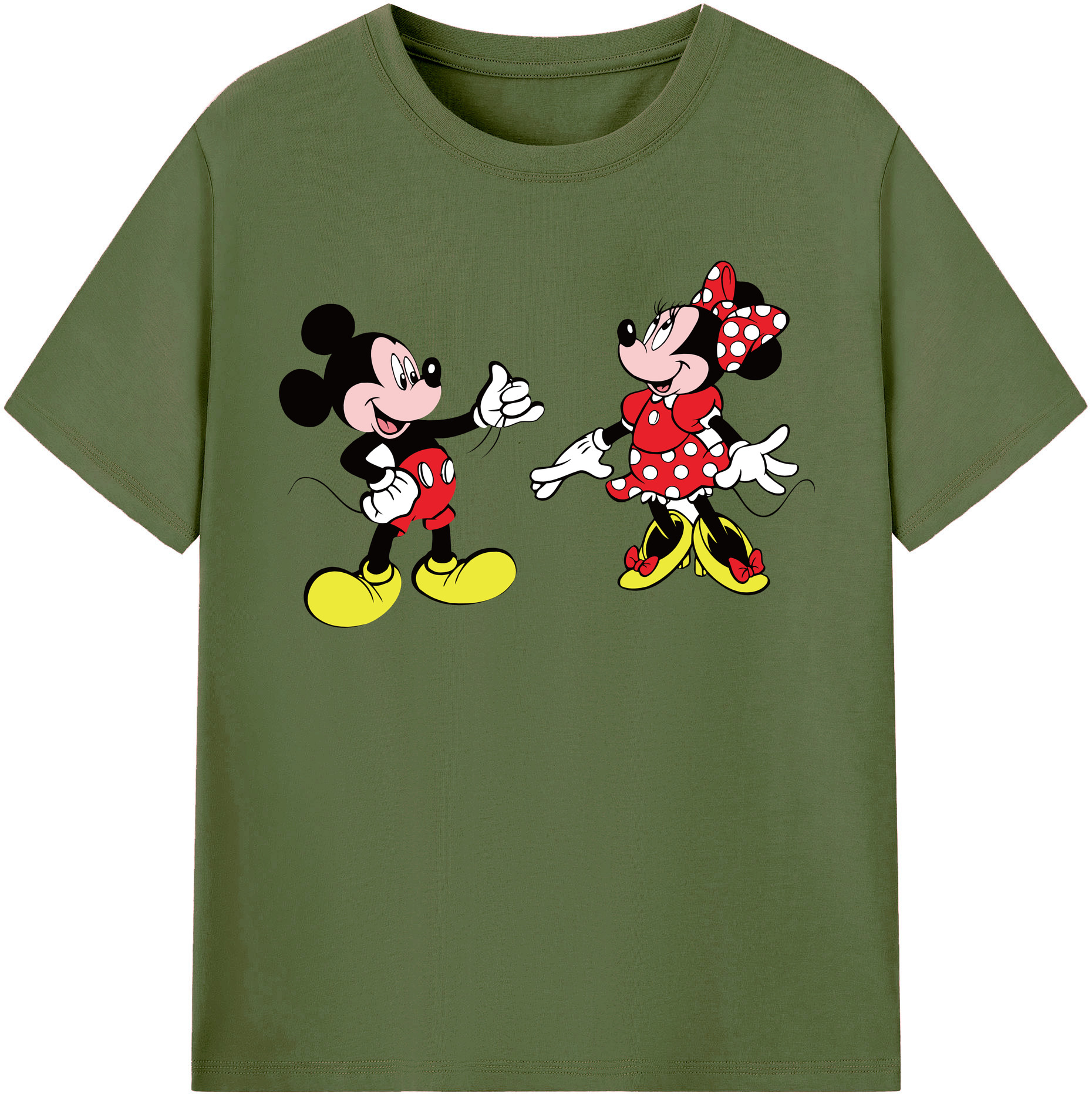 （画像用） ミッキーマウス Mickey Mouse 綿100％半袖Tシャツ（フロントプリント）
